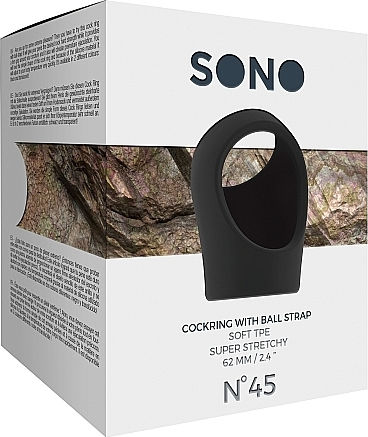 Shots Sono No.45 Cockring Ball Strap Δαχτυλίδι Όρχεων Μαύρο SON045BLK