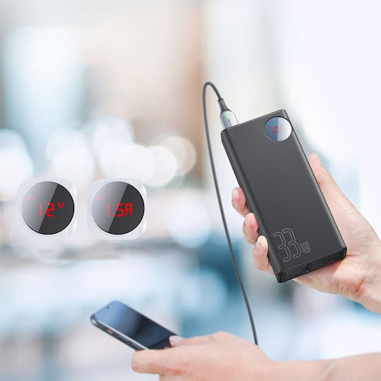 Baseus Mulight Power Bank 30000mAh 33W mit 4 USB-A Anschlüssen und USB-C Anschluss Schnellaufladung 3.0 Schwarz