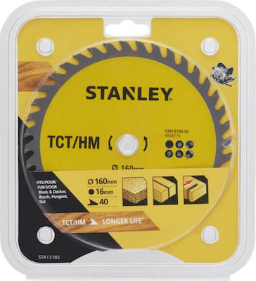 Stanley STA13105 Cutting Disc Wood 160mm with 40 Teeth 1pcs