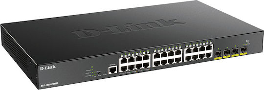 D-Link DGS-1250-28XMP Managed L2 PoE+ Switch with 24 Gigabit (1Gbps) Ethernet Ports and 4 SFP Ports