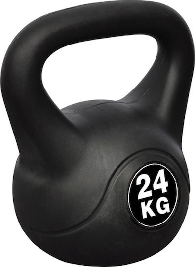 vidaXL Black PVC Kettlebell 24kg