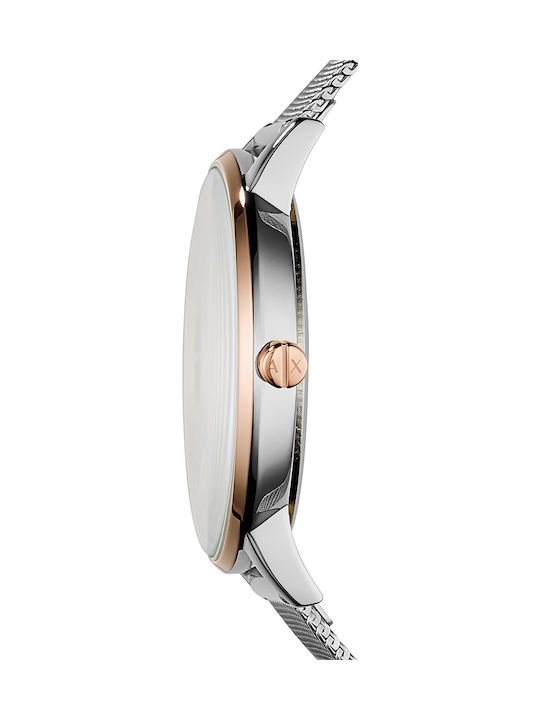 Armani Exchange Lola Three Hands Γυναικείο Ρολόι 36mm Μπαταρίας με Ασημί Μεταλλικό Μπρασελέ