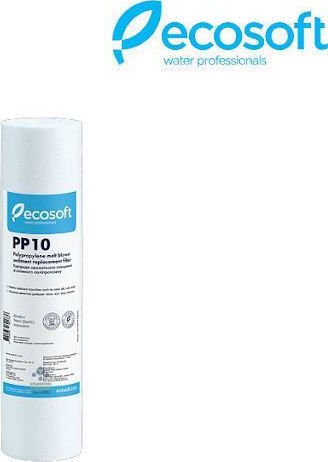 Ecosoft Ανταλλακτικό Φίλτρο Νερού Άνω και Κάτω Πάγκου από Πολυπροπυλένιο 10" PP10 10 μm