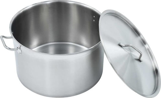 vidaXL Stainless Steel Marmite Capacity 58lt with Diameter 50cm and Height 30cm.