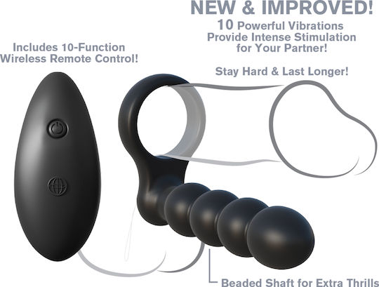 Pipedream Fantasy C-Ringz Remote Control Double Penetrator Δαχτυλίδι Πέους Μαύρο PD5926-23