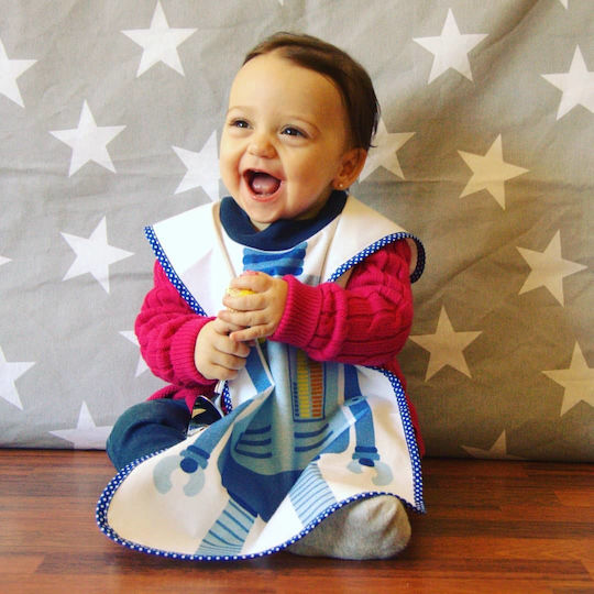 Little Champions Bib Big Ποδιά Υφασμάτινη με Ενιαίο Λαιμό Πολύχρωμη για 12 m+