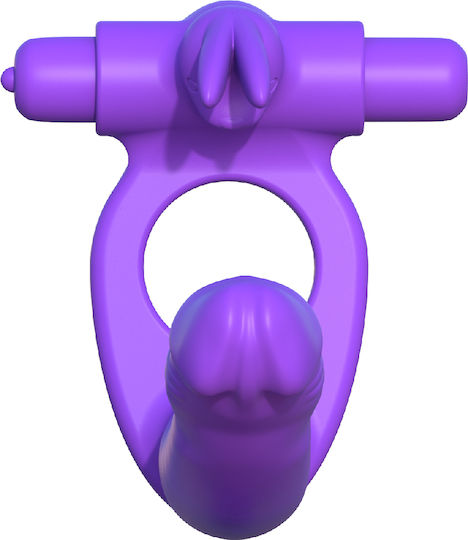 Pipedream Fantasy C-Ringz Double Penetrator Rabbit Vibration Ring Schwanz Silikon Lila PD5819-12