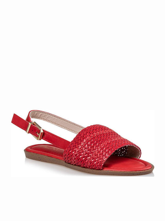 Flache Sandalen für Damen in Rot Farbe