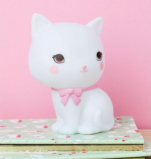 A Little Lovely Company Led Kids Decorative Lamp Kitty with Color Changes White 10.5x8.5x15.3εκ.