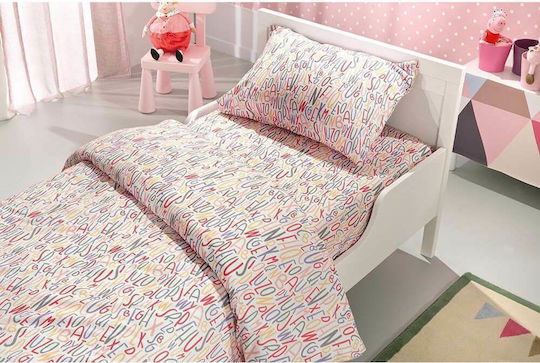 Saint Clair Kids Duvet Cover Single Letters Pink