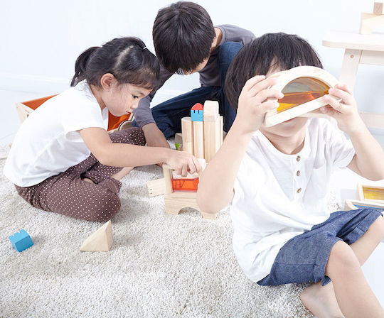 Plan Toys Cuburi De Construit Creative Blocks Din Lemn Pentru 1.5+ Ani 35 Bucăți