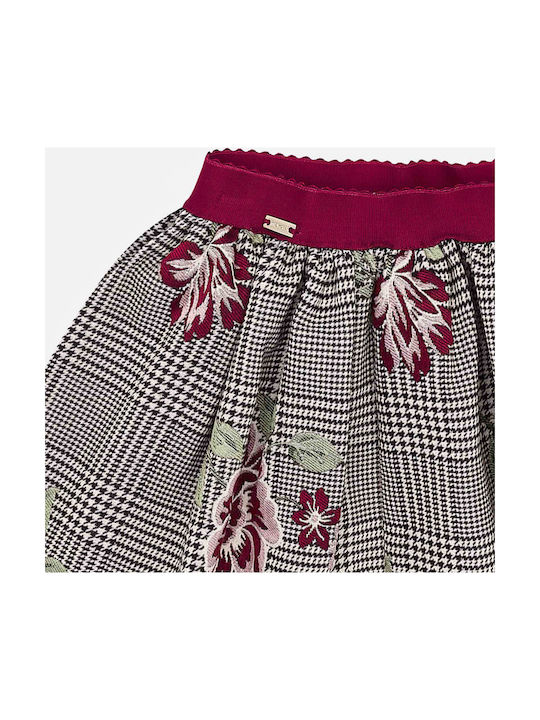 Mayoral Kids Pleated Skirt Checked Gray