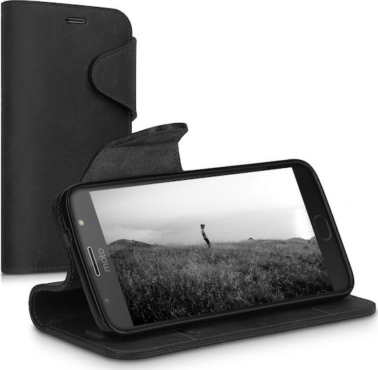 Kalibri Suede Wallet Δερμάτινο Μαύρο (Moto G5S Plus)