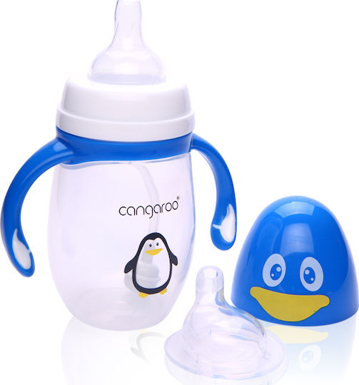 Cangaroo Plastic Sippy Cup with Handles PP Feeding Bottle Pinguin 4m+ 300ml Blue C0564/Blue