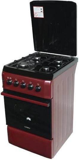 Ferre F5T40G2-Red Aragaz cu Gaz Lichefiat 52lt cu Plite pe Gaz Lichefiat L50cm. Red