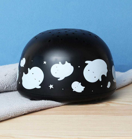 A Little Lovely Company Led Kids Projector Lamp Ghost with Star Projection Black 14x14x9εκ.
