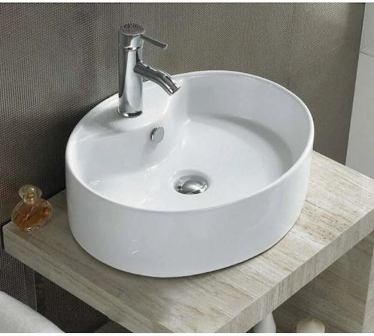 Tema Επικαθήμενος Νιπτήρας Πορσελάνης 52x42x15cm White