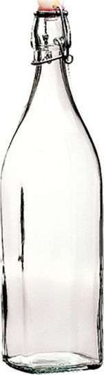Bormioli Rocco Glass Water Clip Top Bottle Swing Transparent 1000ml