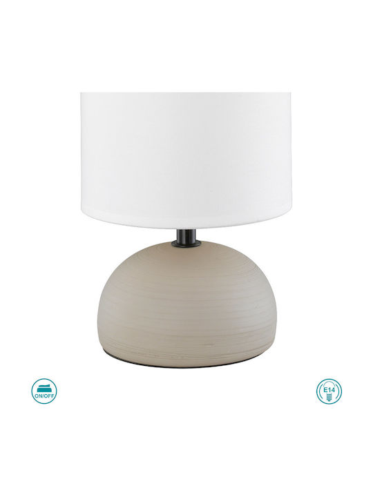 Trio Lighting Luci Κεραμικό Πορτατίφ για Ντουί E14 με Λευκό Καπέλο και Γκρι Βάση