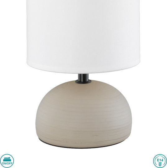 Trio Lighting Luci Ceramic Table Lamp for Socket E14 with White Shade and Gray Base