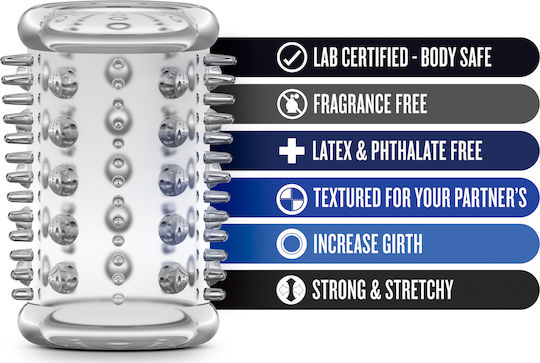 Blush Stay Hard Cock Sleeve 3 Penis Extension Transparent 3.6cm