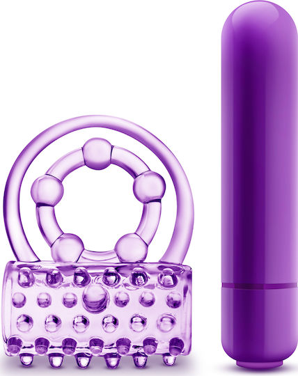 Blush Play With Me The Player Vibrating Double Strap Cock Ring 5cm Purple