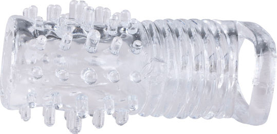 XR Size Matters Empfindungen Vibrierende Texturierte Erektion Sleeve Penis-Verlängerung Transparent 9.5cm