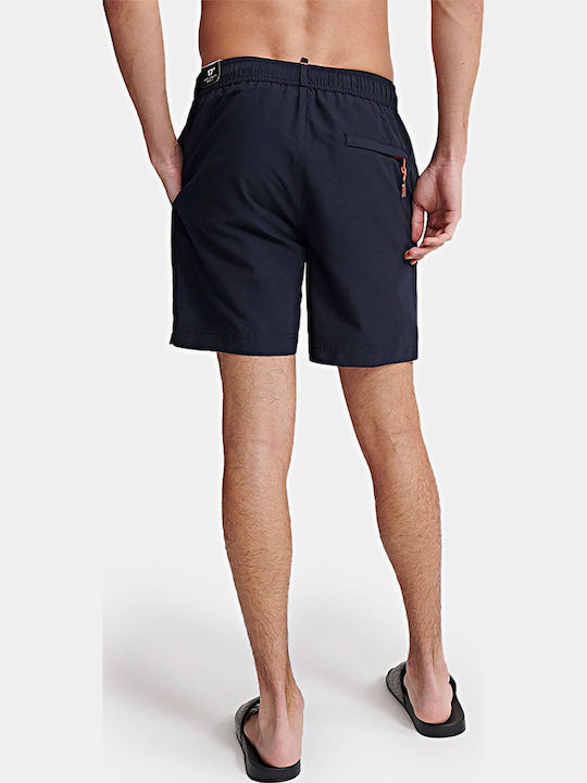 M D1 Men's Swimwear Shorts Navy Blue with Patterns