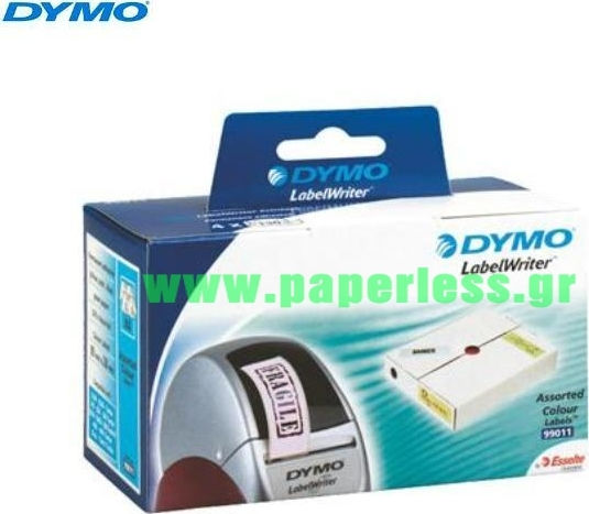 Dymo 99011 130 Autocolante Autoadezive pe Rolă pentru Imprimantă de Etichete 89x28mm 4buc