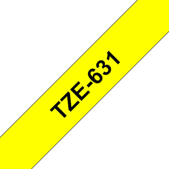 Brother TZE-631 Label Maker Tape 8m x 12mm In Yellow Colour 4 Pieces Compatible With Brother TZe/TZ