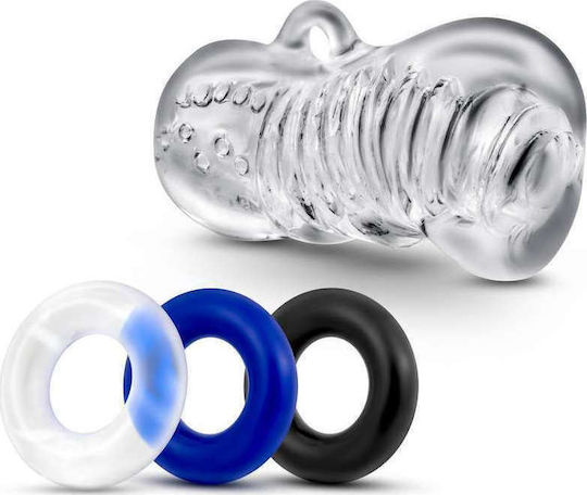Blush Quickie Kit Jerk Off Set Rings Cock Transparent 3pcs BL-50139