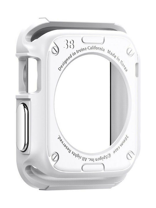 Spigen Rugged Armor Силиконов Калъф в Бял цвят за Apple Watch 38мм