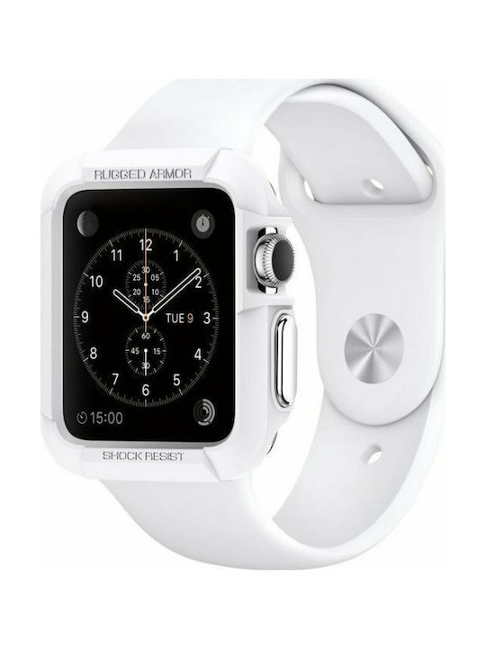 Spigen Rugged Armor Silikonhülle in Weiß Farbe für Apple Watch 38mm