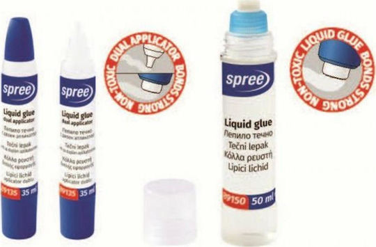 Spree Υγρή Κόλλα Liquid Glue Transparent Bottle για Χαρτί 50ml 2τμχ
