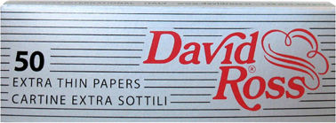 David Ross Silber Zigarettenpapier 50 Blätter 1Stück