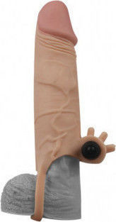 Lovetoy Pleasure X Tender Vibrating Penis Sleeve Flesh 17.5cm