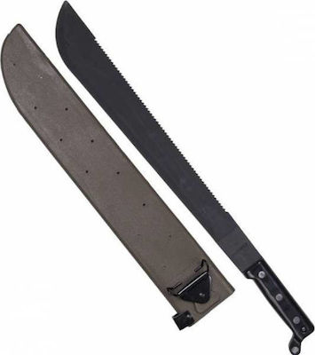 Mil-Tec Us Sawback Machete With Sheath Machete Silver with Blade made of Carbon Steel in Sheath