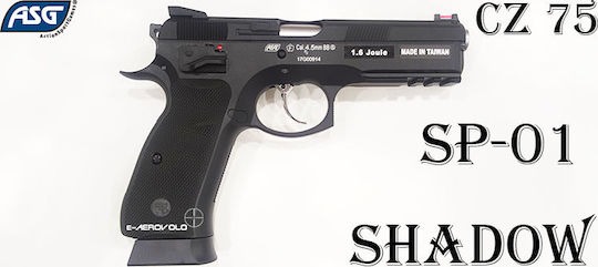 Asg Pistol cu Aer CO2 CZ 75 SP-01 Shadow (Full Metal/Blowback) Recul 4.5mm