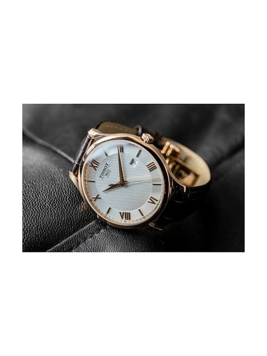 Tissot Tradition Часовник Батерия с Кафяв Кожено Каишка