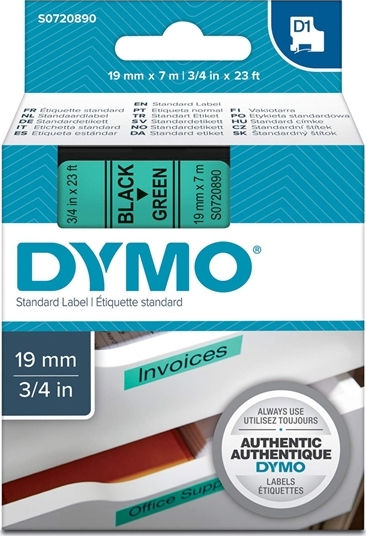 Dymo 45809 Etikettenband 7m x 19mm in Grün Farbe 1Stück