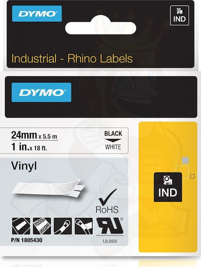 Dymo Label Maker Tape 5.5m x 24mm in White Colour Compatible Series with Dymo Rhino/IND