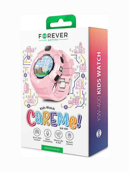 Forever Kids' Smartwatch Care Me 2G with GPS & Camera Pink