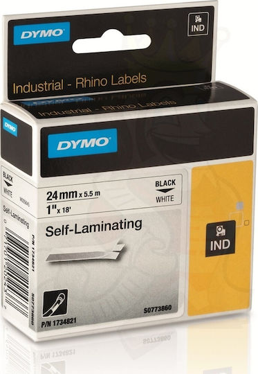 Dymo 1734821 Label Maker Tape 5.5m x 24mm in White Colour Compatible with Dymo Rhino/IND