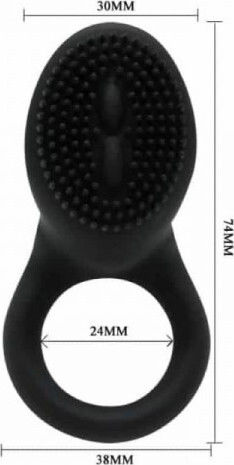 Pretty Love Cobra Silicone Cockring Δονούμενο Δαχτυλίδι Πέους Σιλικόνης Μαύρο