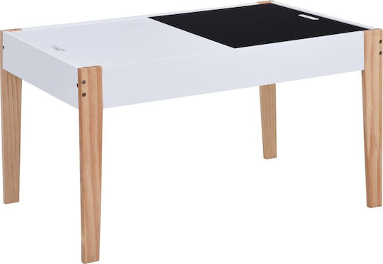 Kids Table Set with Chairs made of Wood White vidaXL