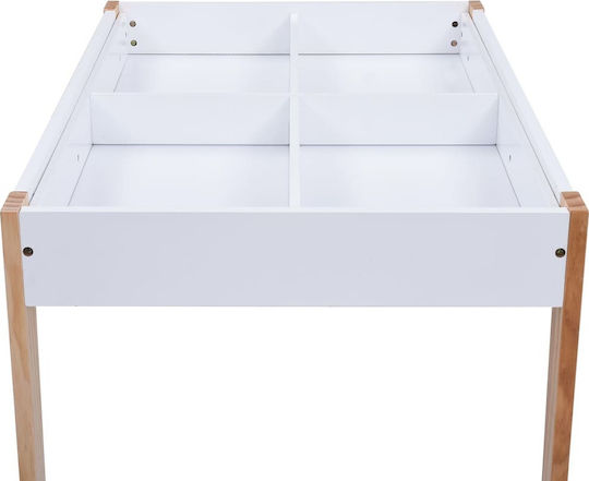 Kids Table Set with Chairs made of Wood White vidaXL