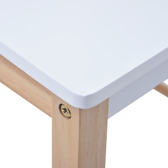 Kids Table Set with Chairs made of Wood White vidaXL
