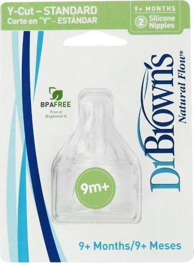 Dr. Brown's Silicone Fast Flow Bottle Teats for 9+ Months 2 Pieces