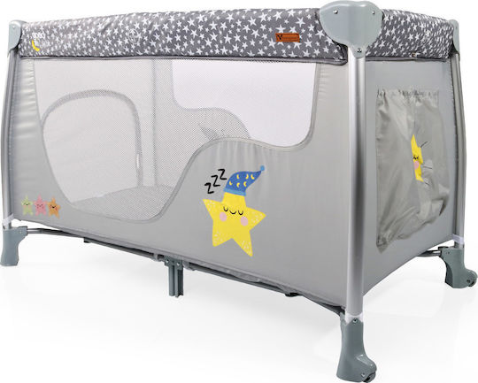 Cangaroo Good Night Кошара за игра 2 Нива с Променяща се Повърхност & Матрак Кафяв 120x60см