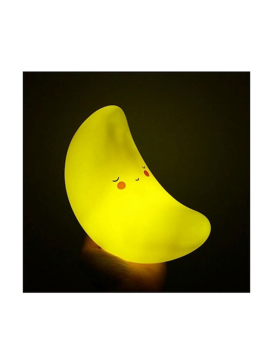 A Little Lovely Company Led Kids Decorative Lamp Moon Yellow 15.5x9x13cm